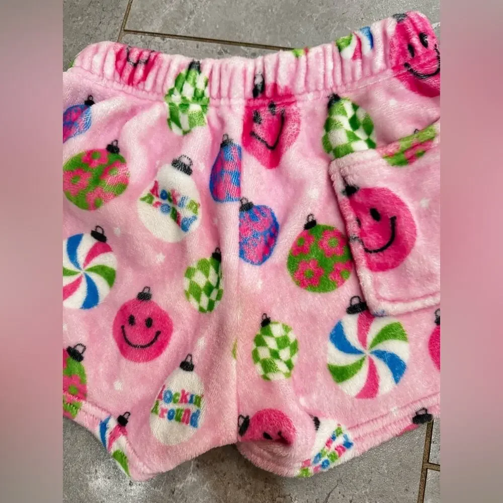 ISCREAM Colorful Kids Ornament Fleece pj Shorts, size L (14)